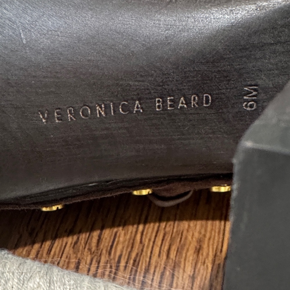 Veronica Beard Giana Charms Espresso Brown Suede Platform Clogs Mules 6 - Picture 10 of 11